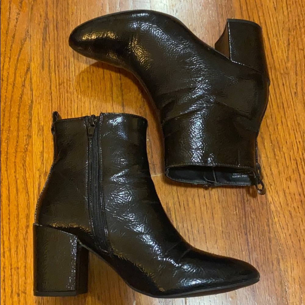 Chunky Heel Pleather Boots